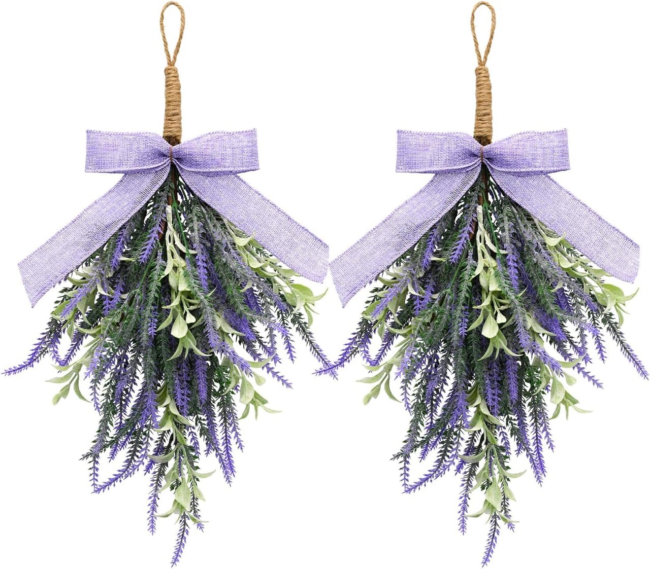 Spring Lavender Swag Decor 2 Pack Artificial Lavender Swag for Door